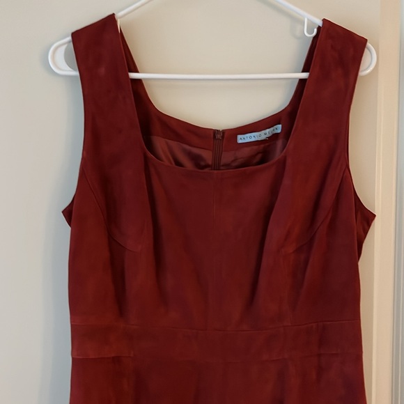 Antonio Melani Rust Red Dress in 100% Suede - Picture 2 of 14